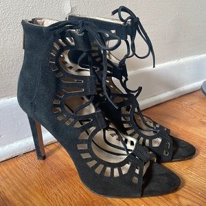 BCBG generation laser cut lace up heels